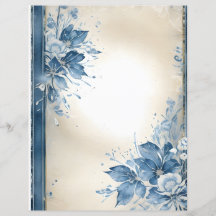 Flores de Aquarela em Papel Escrapbook Vintage