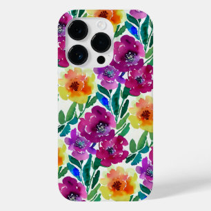 Flores de Aquarela Maroon e Amarelo