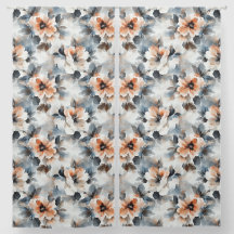 Flores de Aquarela Padrão de Vintagem Azul e Pêsse