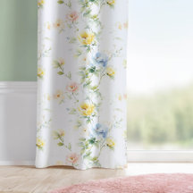 Flores de Aquarela Padrão de Vintagem Branco Color