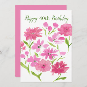 Flores De Aquarela Rosa De Idade Personalizada Voa