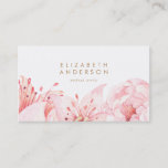 Flores de Aquarela Rosa Lírios Cartão de visita<br><div class="desc">Para artigos adicionais de artigos de papelaria zazzle,  publicidade ou merchandising que correspondam a este item,  contacte-nos através do contato do designer na nossa homepage zazzle.</div>