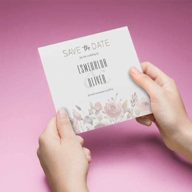 Flores de Aquarela Salvem o Modelo de Data (Criador carregado)