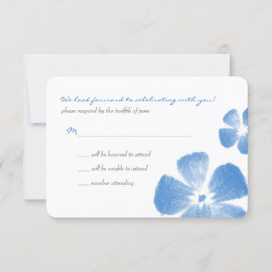 Flores de Aquarela Tropical Azul Casamento RSVP