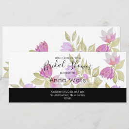 Flores de Aquarela Violeta Rosa Pintadas à Mão