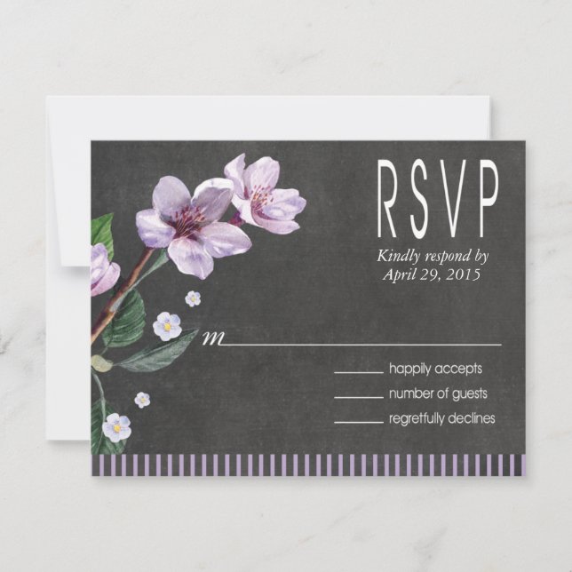 Flores de Aquarelas Lilac Lilac RSVP (Frente)