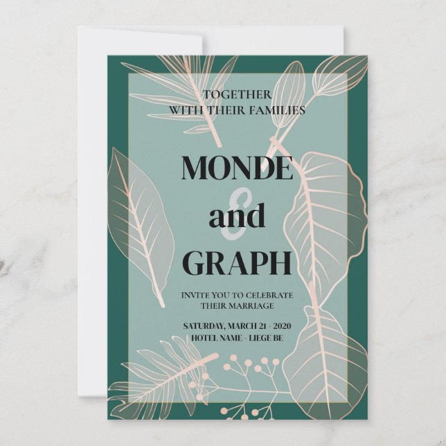 Flores de Arte de Convites para Casamento (Frente)