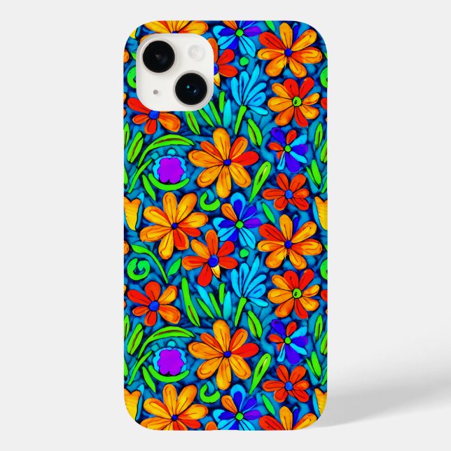 Flores de Arte Folclórica Brilhantes (Verso)