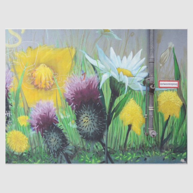 Flores de Arte Urbana 15 Papel Tecido de Decoupage (Frente )