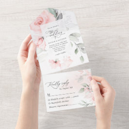 Flores De Blush, Flores Rosa, Verde, Casamento