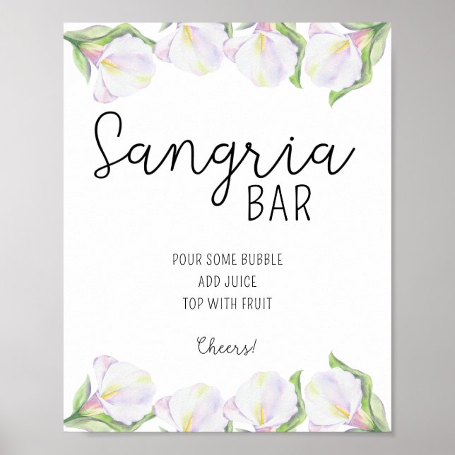 Flores de Calla - poster de bar de Sangria (Frente)
