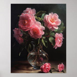 Flores de Camellia rosa Impressão