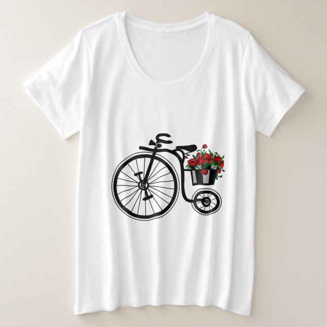 Flores de Camiseta de Bicicleta (Frente do Design)