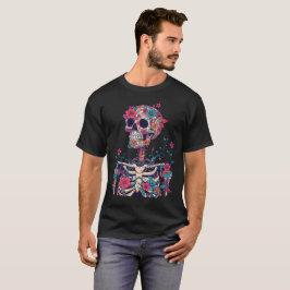 Flores de caveira Gráfico Estética Escura Camiseta
