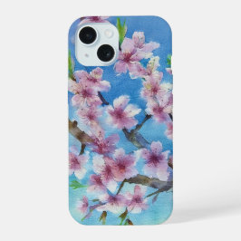Flores de Cerejeira em Aquarela Pintadas à Mão Ten
