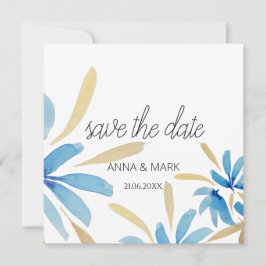 Flores De Cor De Água Azul E Dourada