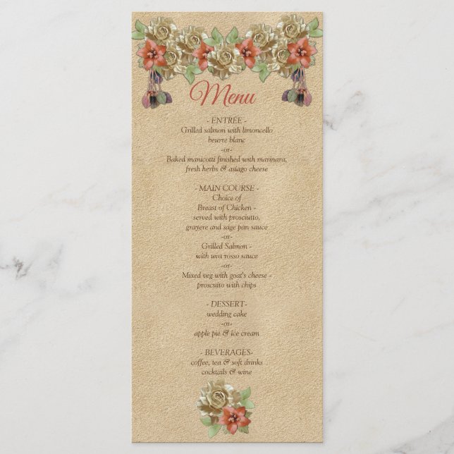 Flores de couro no menu Cream Suede (Frente)