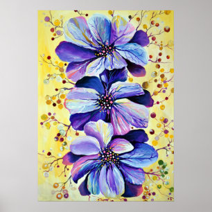 Flores de Delfinium, Impressão a Aquarela