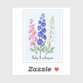 Flores de Delphinium de Julho Adesivo
