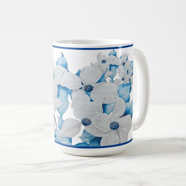 Flores de Dogwood em uma caneca clássica (Frente Esquerda)