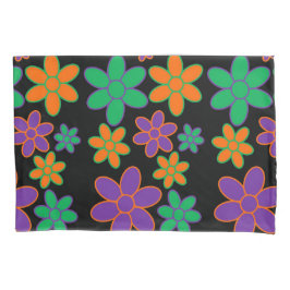 Flores de estilo 70s em um gabinete de Travesseiro