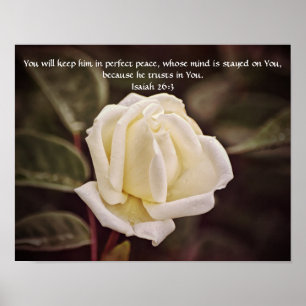 Flores de Faith Isaiah 26:3 Art Poster