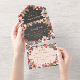 Flores de Fantasia - Convite de casamento tudo em