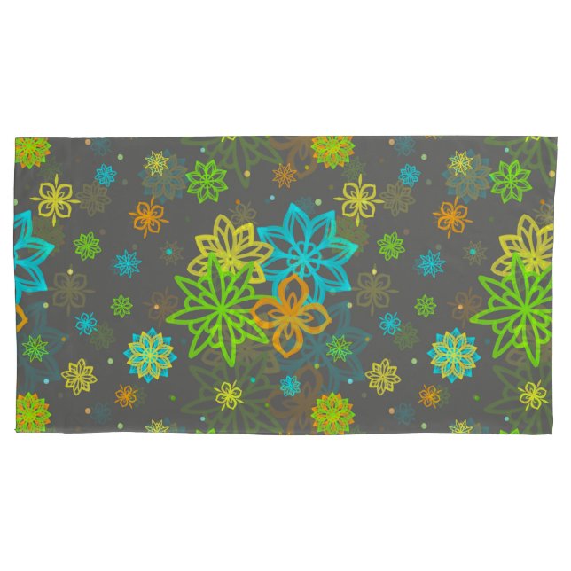 Flores de feltro - Pillowcase do padrão do Emmy (Frente)