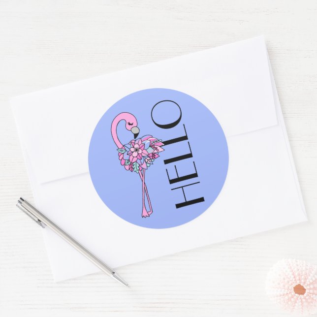 Flores de Flamingo Rosa Adesivo (Envelope)