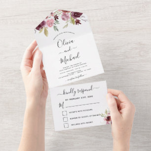 Flores de Flor Rosa Rosa de Casamento RSVP