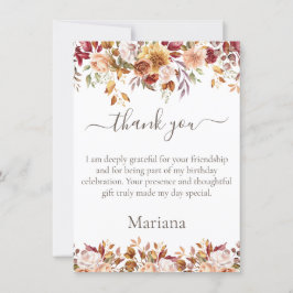 Flores de Folhagem de Queda Cartões de agradecimen