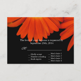 flores de gerbera laranja elegante RSVP