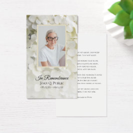 Flores de Hydrangea Brancas Oração Memorial Funera