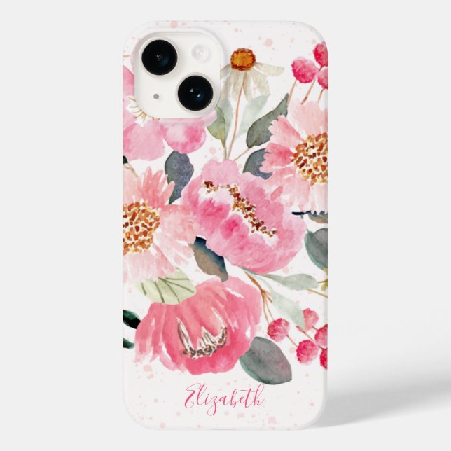 Flores De Jardim Rosa De Aquarela (Verso)