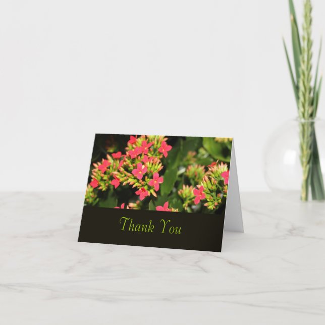 flores de jardim vermelho, cartões de agradeciment (Frente)