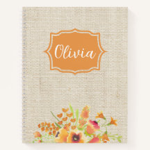 Flores de Laranja Aquarela Personalizadas em Burla