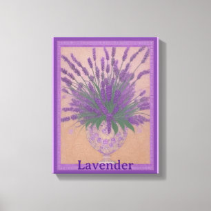 Flores De lavanda Na Canvas De Esticamento De Arte