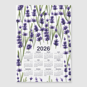 Flores de Lavanda Roxo de Cores d'Água do Calendár