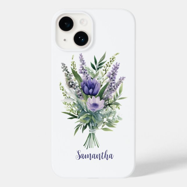 Flores de Lavanda Roxo Personalizadas Eucalipto (Verso)