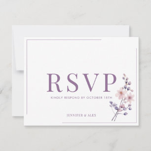 Flores de Lilás Elegantes Modernas RSVP