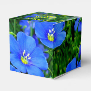 Flores de linho azul - CAIXA DE FAVOR DE CORAÇÃO Q