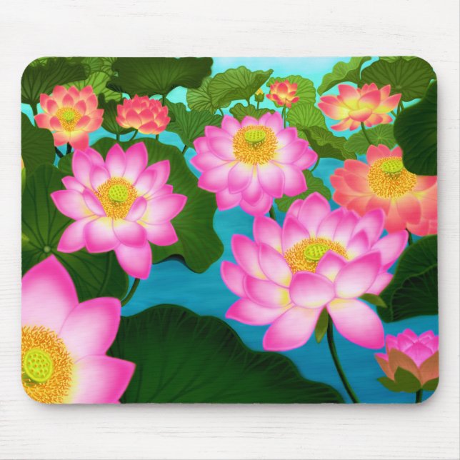 Flores de Lotus elegantes Mousepad (Frente)