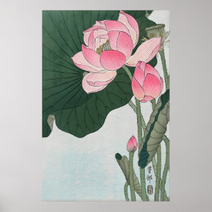 Flores de Lótus em Flor Impressão de Arte Japonesa
