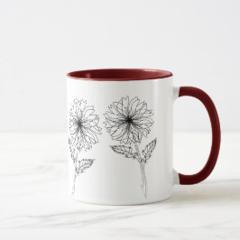 Flores De mãe De Chrysanthemum Que Desenham Caneca