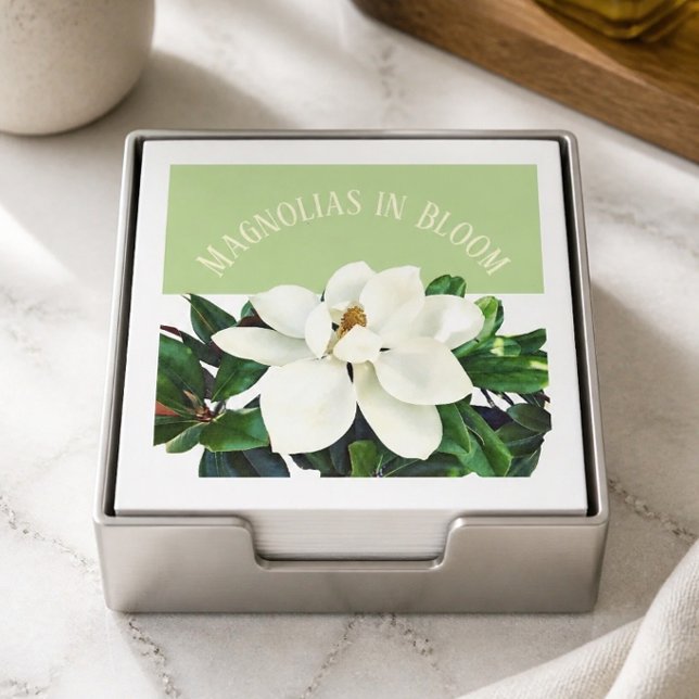 Flores de Magnólia | Guardanapo de Papel Verde (Criador carregado)