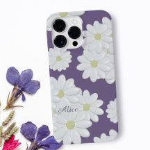 Flores de margarida brancas Nome roxo Cute Girly F