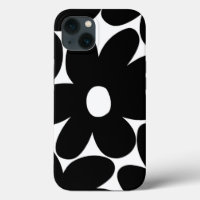 Flores de margarida retrô em preto e branco #1 #fl