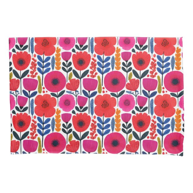 Flores de Mola Vermelha e Rosa Quente Flores de Ág (Frente)