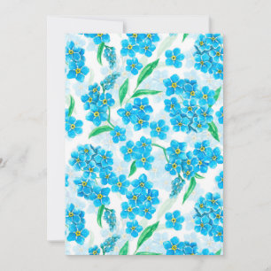 Flores de não me esqueças em aquarela