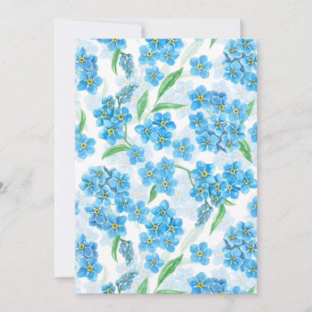 Flores de não me esqueças em aquarela (Frente)